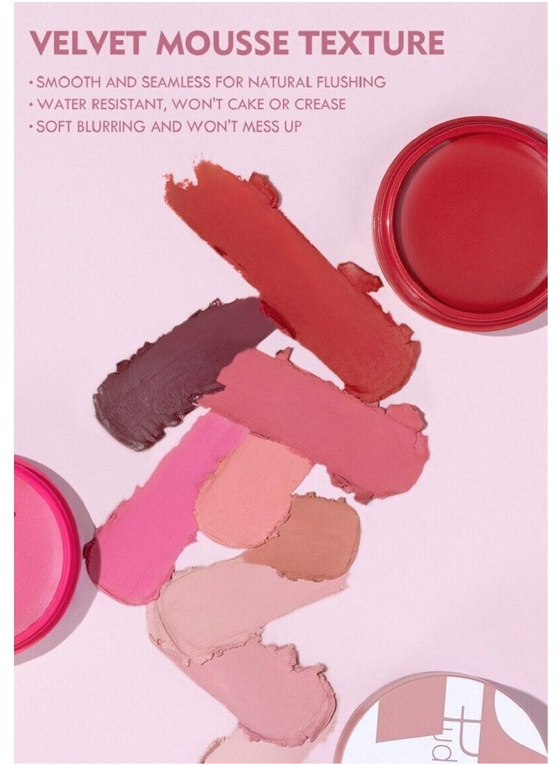 pudaier - Blush Matte Face Blusher Long wearing Makeup Balm Waterproof Facial Nourishing Blush Cream Blush for Contours Cheeks Infused with Castor Oil and Vitamin E Ultra Pigmented Blush for Natural Glow 02 - Image 1