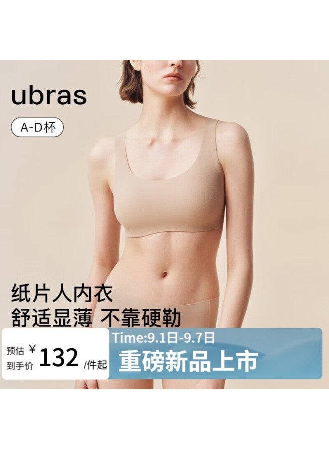 Ubras Seamless Small Milk Skin Paper Thin Invisible Bra, Slimming And Thin, Invisible Vest Bra For Women, Invisible Skin-filling - Image 1