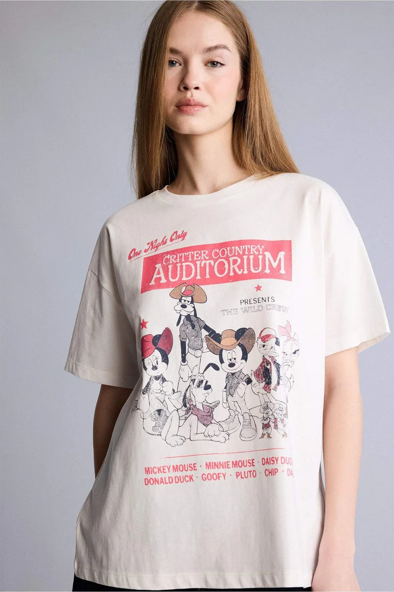 ديفاكتو Disney Mickey &amp; Minnie Oversize Crew Neck T-Shirt