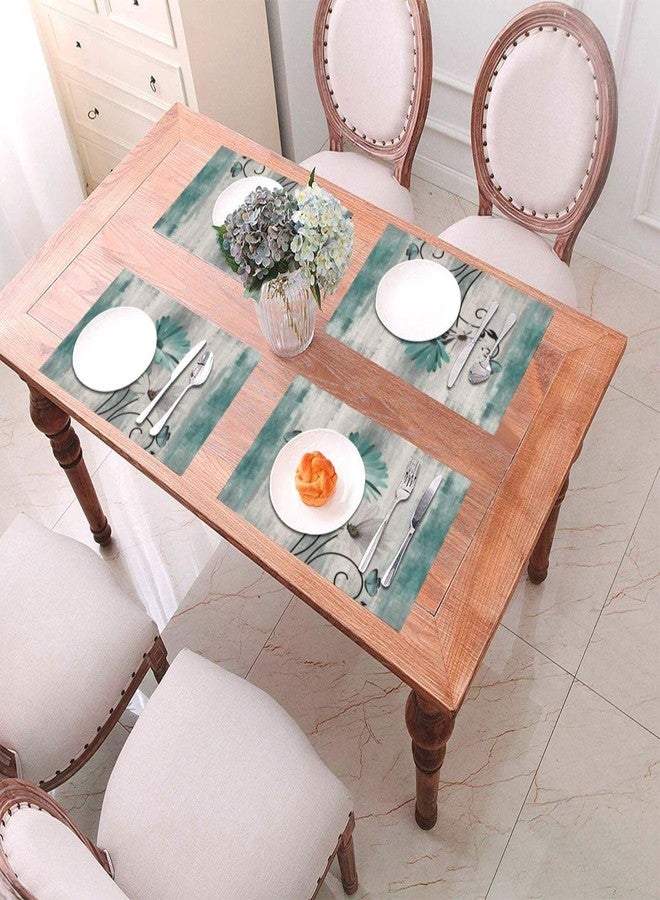 OFIRD Floral Place mats Set of 6, 12x18 Inches Summer Teal Blue Daisy Flower Decorative Rectangle Table Mats for Party Home Kitchen Dining Table Decoration - Image 5