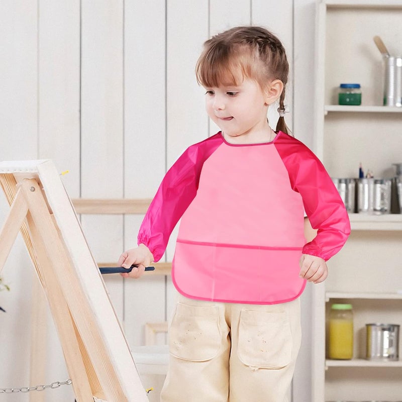 Cubaco Kids Painting Apron, 2pcs Waterproof Art Smocks For Child 3-8 Years, Kids Smocks for Painting Aprons with Long Sleeve - Image 5