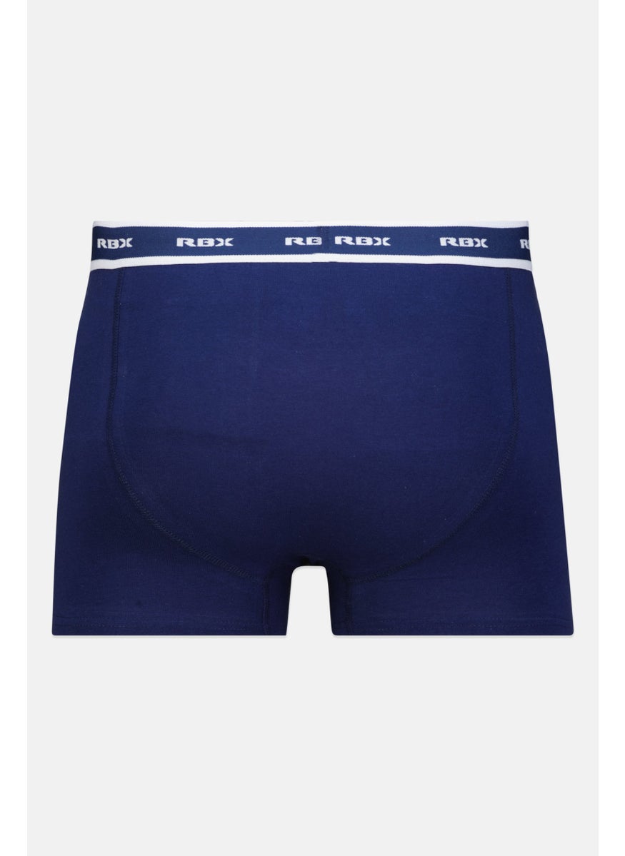 RBX - Men 3 Pieces Brand Logo Boxer Briefs, Navy/White - Image 1