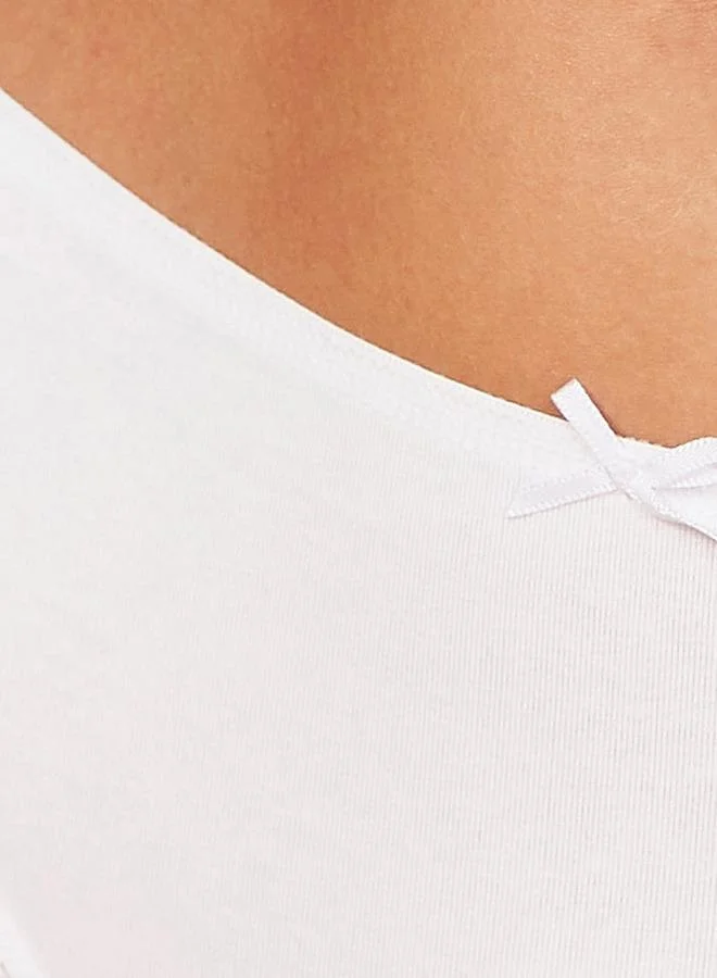 سبلاش فيڤ طقم من  سراويل داخلية كلاسيكية بفيونكة وحافة مكشكشة