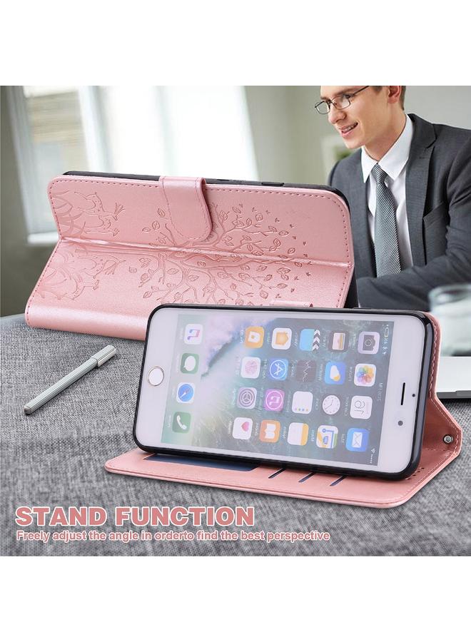 زبون جراب لهاتف iPhone 12 mini / 13 mini، جراب هاتف جلدي أفقي قابل للطي بطباعة شجرة وغزال مضغوط - Image 5