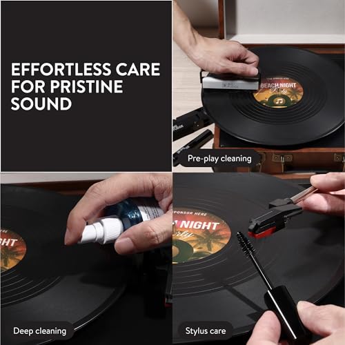 Big Fudge Complete Vinyl Record Cleaning Kit - 6-in-1 Vinyl Cleaner - incl. Carbon Fiber Brush, Stylus Cleaner, Drying Stand, Microfiber Cloth & Towel - Record Player Accessories - Image 5