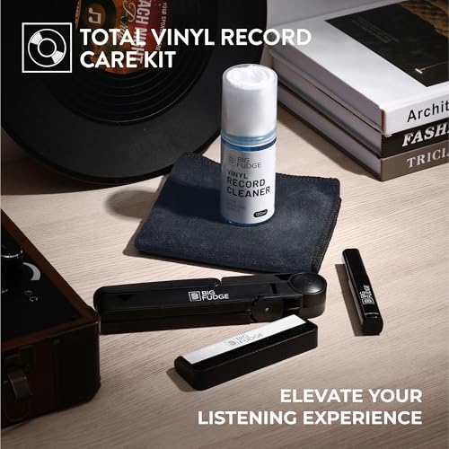 Big Fudge Complete Vinyl Record Cleaning Kit - 6-in-1 Vinyl Cleaner - incl. Carbon Fiber Brush, Stylus Cleaner, Drying Stand, Microfiber Cloth & Towel - Record Player Accessories - Image 2