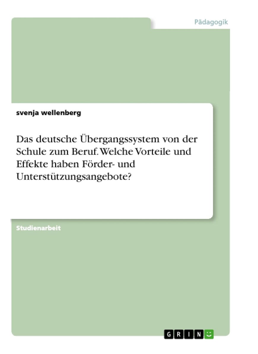 Das deutsche Übergangssystem von der Schule zum Beruf. Welche Vorteile und Effekte haben Förder- und Unterstützungsangebote? 