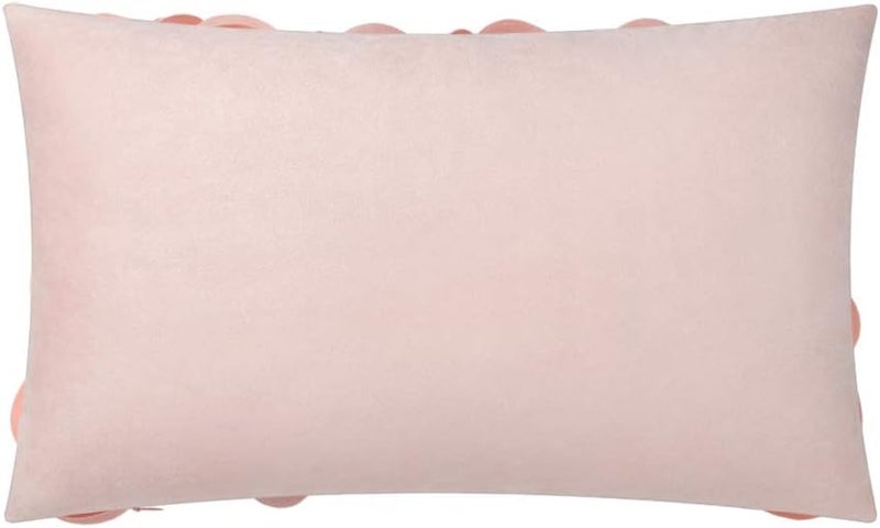 KINGROSE Handmade 3D Flower Soft Home Decorative Throw Pillow Case Rectangle Cushion Cover for Bed Living Room Sofa 12 x 20 Inches Solid Suede Pink - Image 2