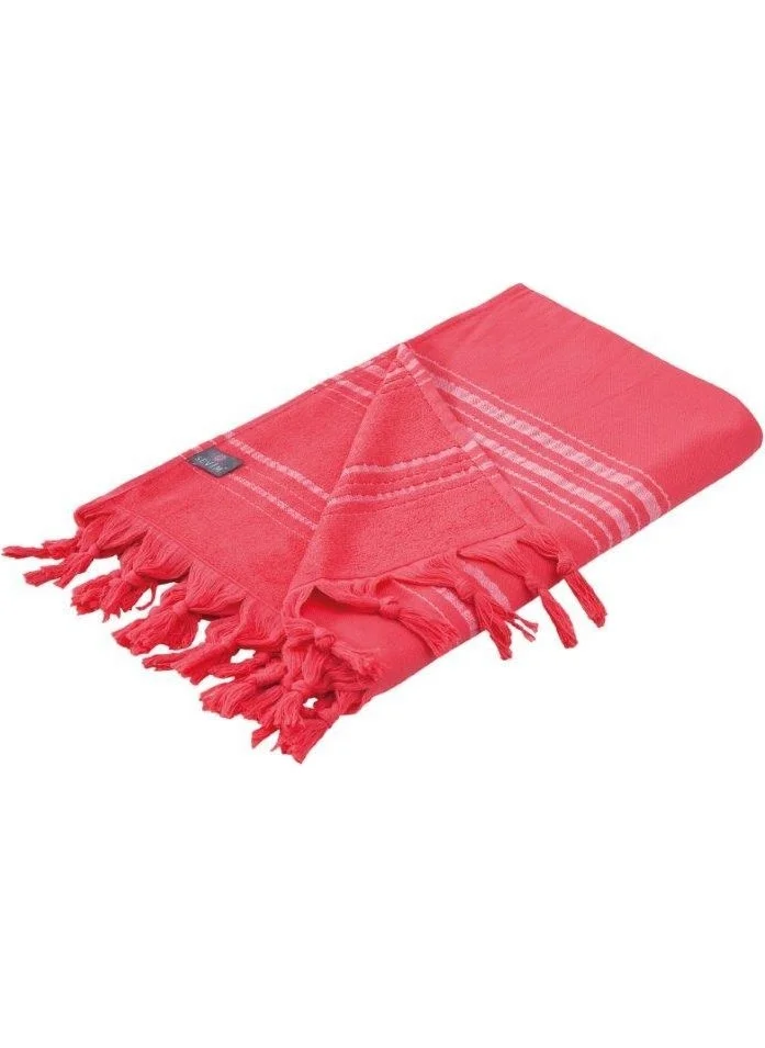 Sevim Coral Colored Cotton Towel Peshtemal 90x170 Cm - Single Faced Soft Structure