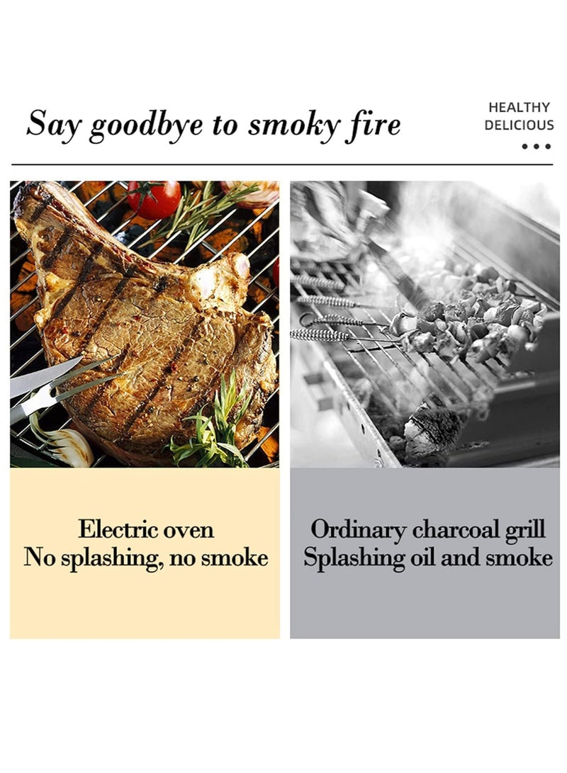 Grill Machine 2000W Smokeless Electric Grill/50-350°C temperature control Indoor and Outdoor Portable BBQ Grilling & Searing/Griddle Hot Plate Removable/For 2-7 People,Black,Thai plug - Image 3