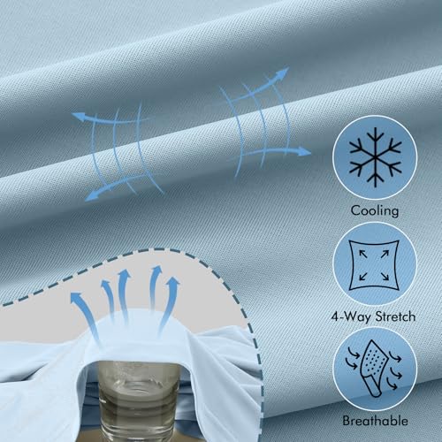 Riverruns Women's Swim Shirt Short Sleeve Rash Guard UPF 50+ UV Protection Quick Dry Athletic Yoga Workout T-Shirt Running Gym Tee(Light Blue, M) - Image 4