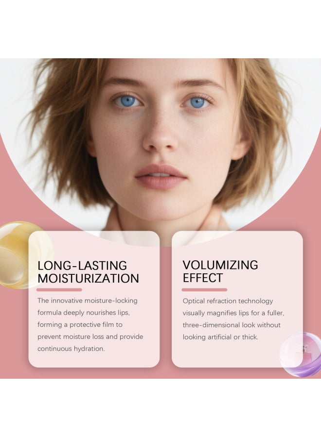 Water Gloss Lip Balm, Hydrating Lip Gloss For Moisture, Plumping Glassy Lip Gloss With Hydrating Care And Nourishing Lip Oil - Image 2