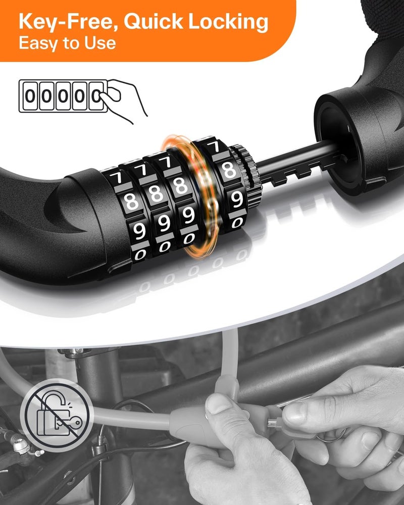 DEXO 5-Digit Combination Heavy Duty Keyless Bike Chain Lock - Image 2