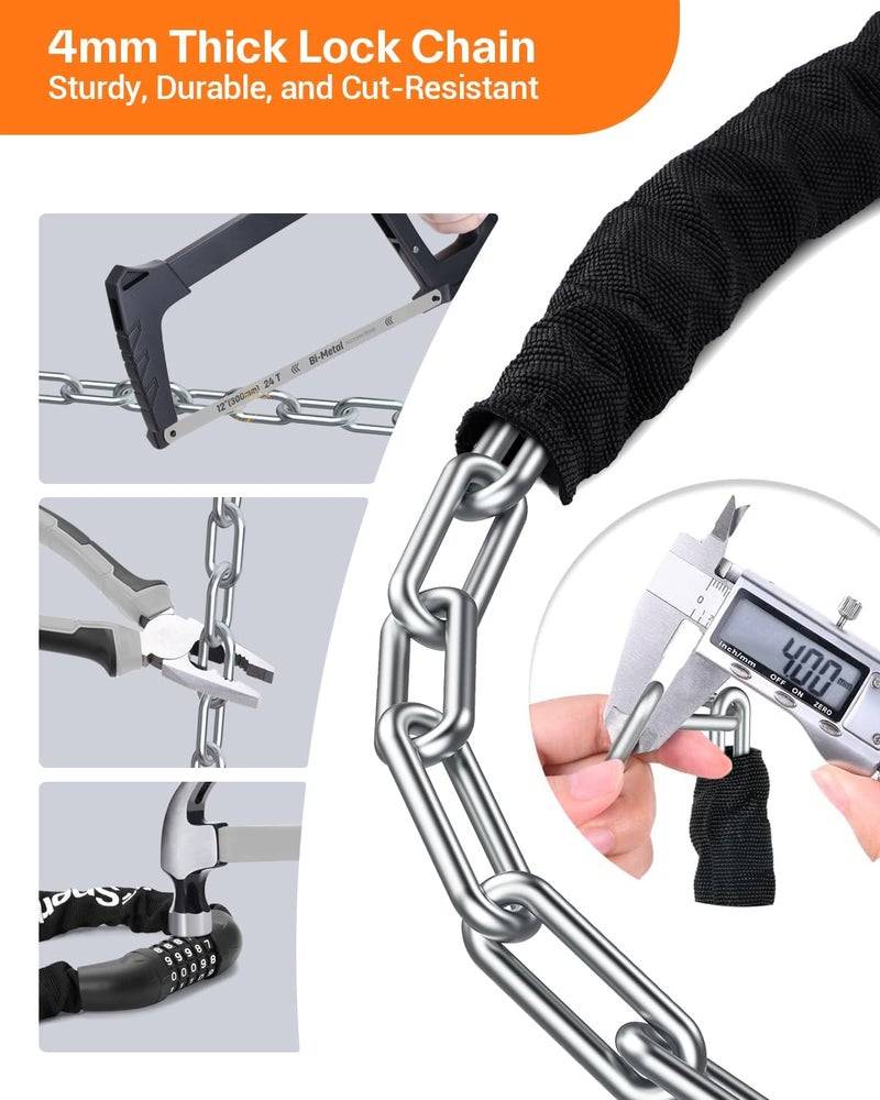 DEXO 5-Digit Combination Heavy Duty Keyless Bike Chain Lock - Image 4