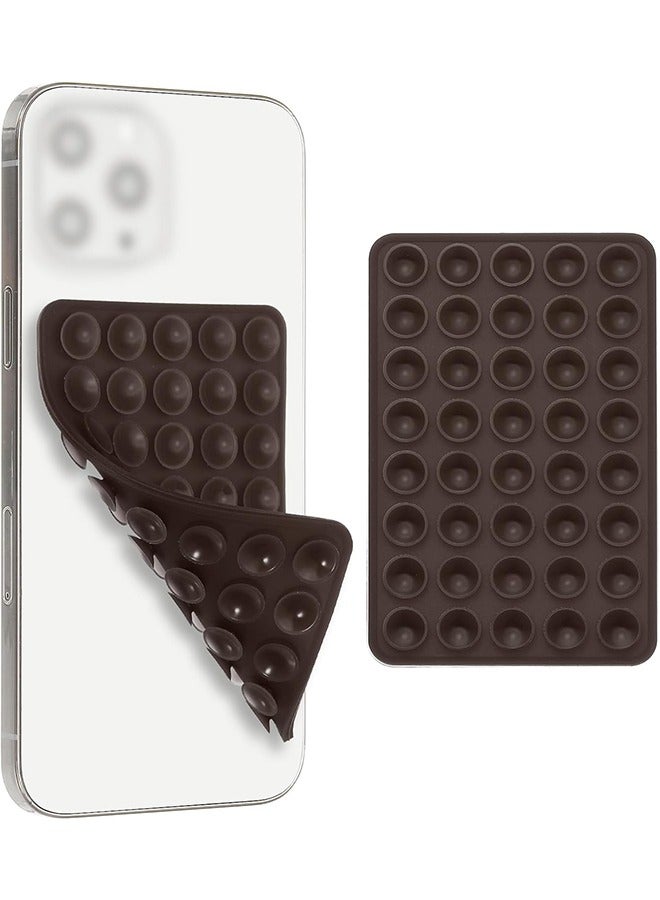 General 2*Magnetic Suction Cup Phone Mount, Anti-Slip Hands-Free Silicone Phone Holder, Compatible with MagSafe Phone Case for iPhone Pro Max 15/14/13/12 Series,Mirror Shower Holder for Selfies(Brown)  - Image 1