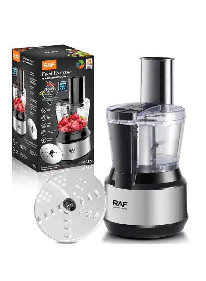 RAF 3-in-1 600W Food Processor with 750ml Bowl, Chopper & Slicing Disc - Image 3