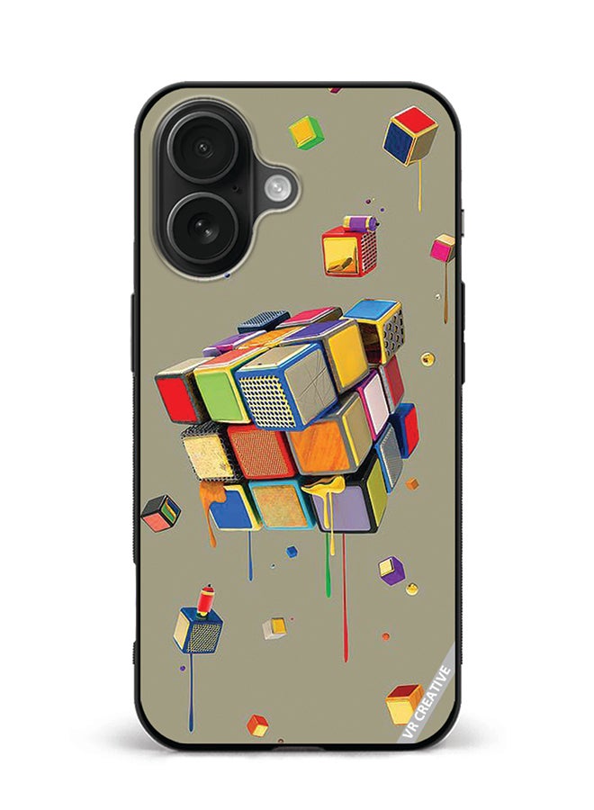 VR CREATIVE Protective Case Cover For Apple iPhone 16 Cubes Design Multicolour