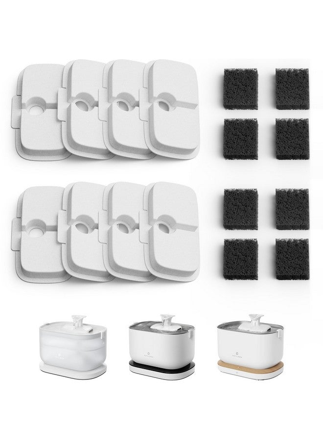 PETLIBRO PETLIBRO Replacement Filters for Dockstream Cat Water Fountain PLWF005 PLWF115 PLWF105, 4 Months Set of Replacement Filters for Ultra Quiet Pet Water Fountain,White 8 Count (Pack of 1)  - Image 1