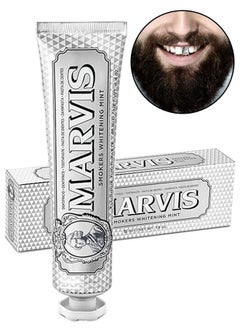 Marvis Whitening Mint Toothpaste 25ml, Promotes Natural Whitening of Teeth, Plaque Removal Toothpaste, Long Lasting Freshness  - Image 1
