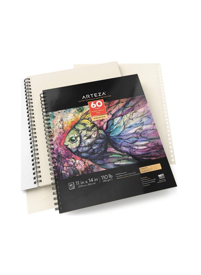 Mixed Media Pad, 11" x 14", 60 Sheets - Pack of 2