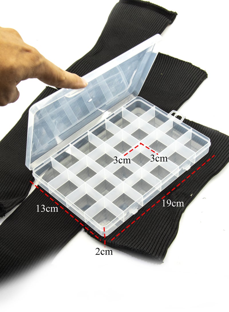 Storage Box - 24-Grid Clear Plastic - Ideal for Jewelry, Beads, Fishing Tackle  - Image 2