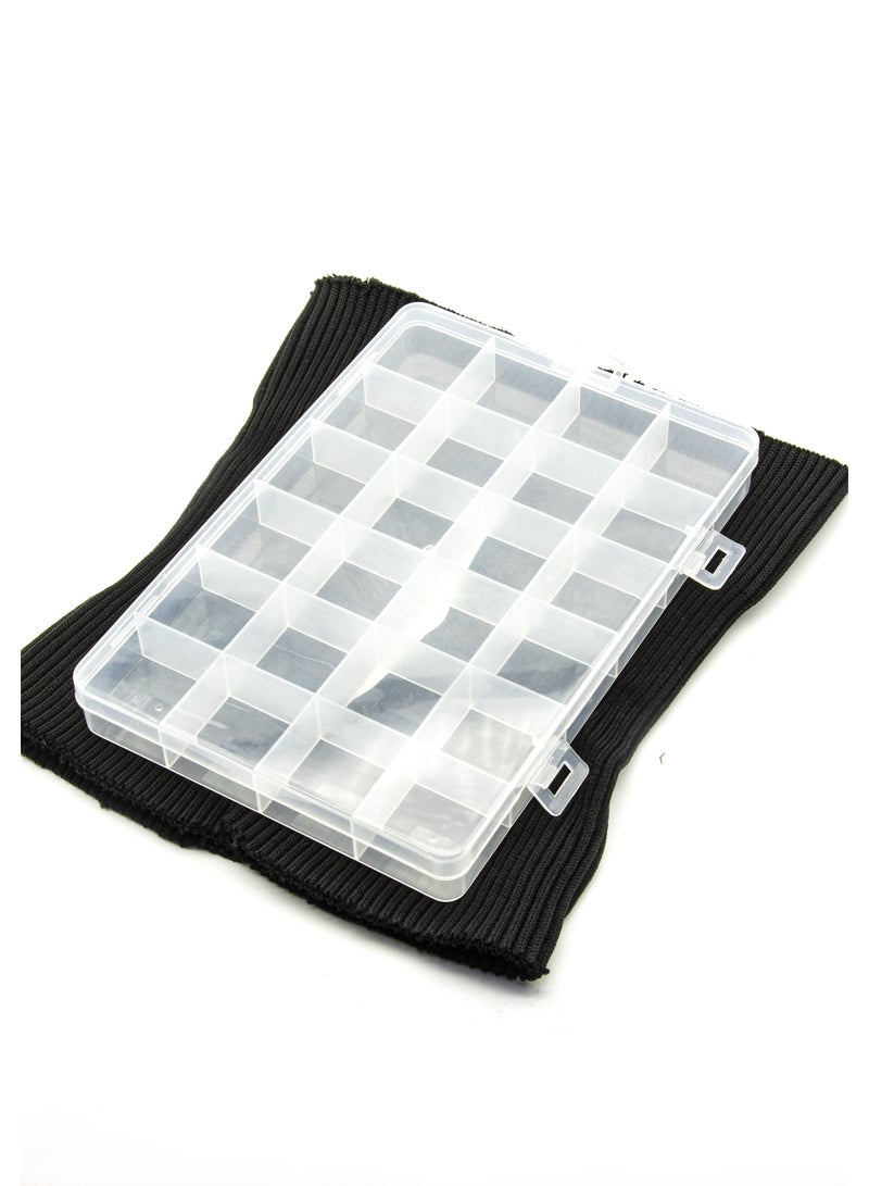 Storage Box - 24-Grid Clear Plastic - Ideal for Jewelry, Beads, Fishing Tackle  - Image 1