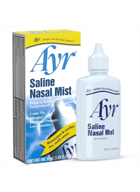 Ayr Saline Nasal Mist, 1.69 Fl Oz (Pack of 6) (Packaging may vary)