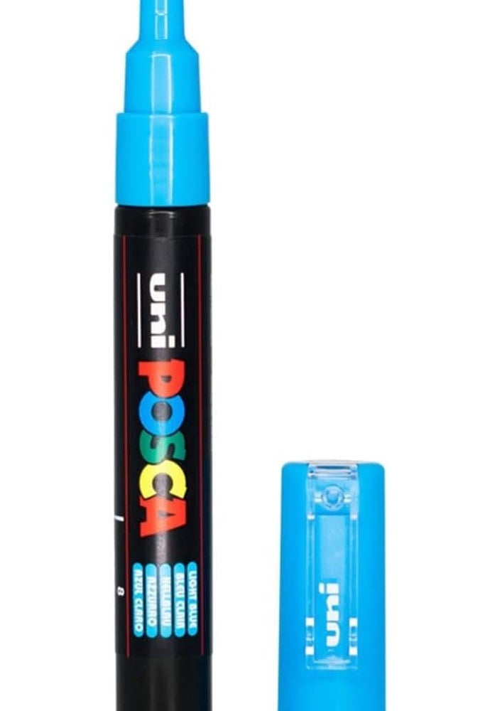 UNI Posca PC-1M Extra Fine Light Blue Marker - Image 1