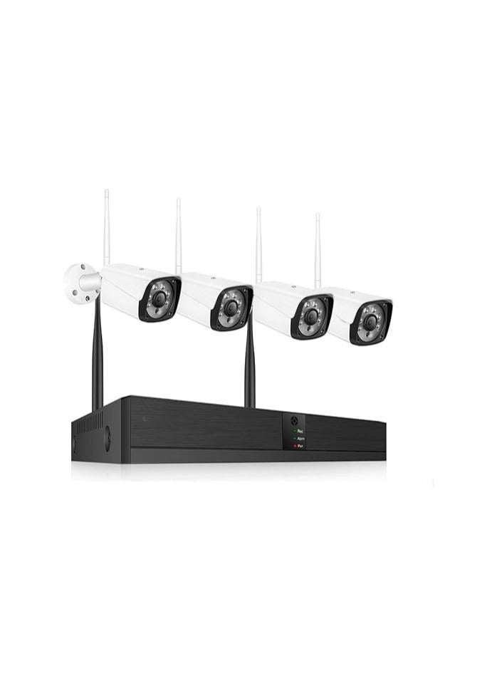 4-Piece Smart Wireless System – 4-Channel 720P HD with Digital Recorder, Mobile & PC Viewing, Playback Feature – Indoor/Outdoor Use - Image 1