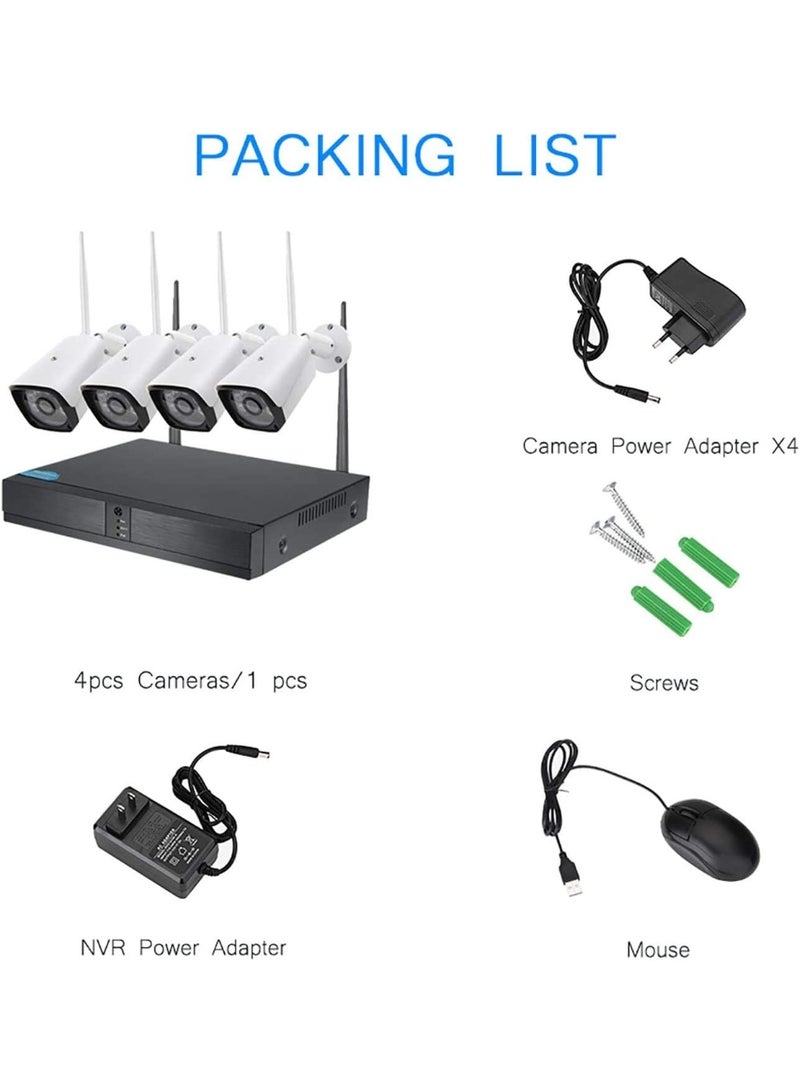 4-Piece Smart Wireless System – 4-Channel 720P HD with Digital Recorder, Mobile & PC Viewing, Playback Feature – Indoor/Outdoor Use - Image 2