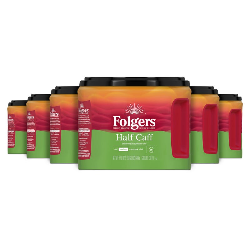 Folgers Half Caff Medium Roast Coffee 226 Oz Canisters Case of 6 - Image 3