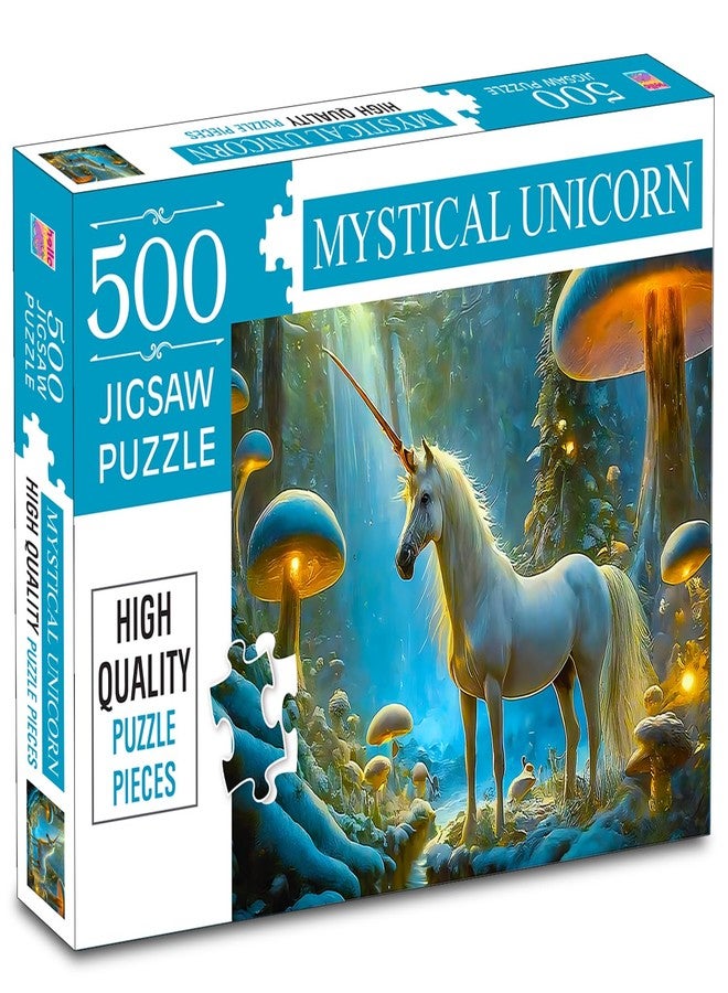 BRIJBASI Unicorn Jigsaw Puzzles for Kids and Children - Realistic Illustration Challenging Brain Booster Gifts, Fun and Creative Game - (500 Pcs) - Image 1
