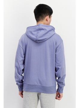 PERRY ELLIS Men Hooded Embroidered Logo Long Sleeve Sweatshirt, Pale Blue  - Image 2