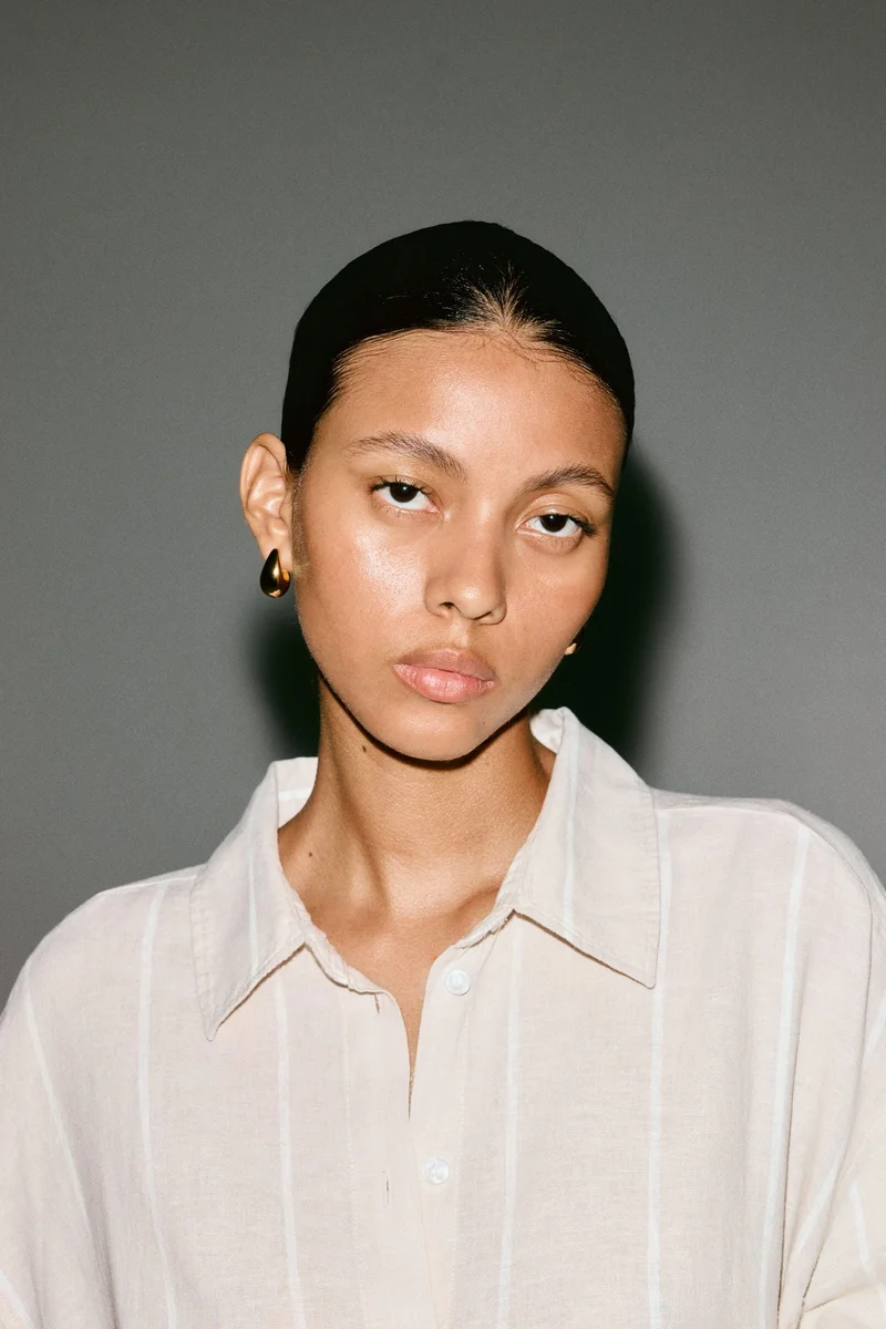 H&M Oversized linen-blend shirt