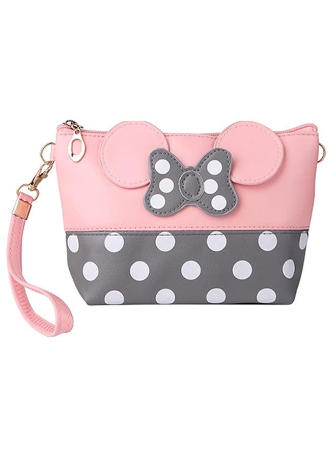 Ant Cartoon Leather Travel Makeup Handbag with Zipper, Portable Cosmetic Bag Toiletry Pouch for Women Teen Girls Kids  - Image 1