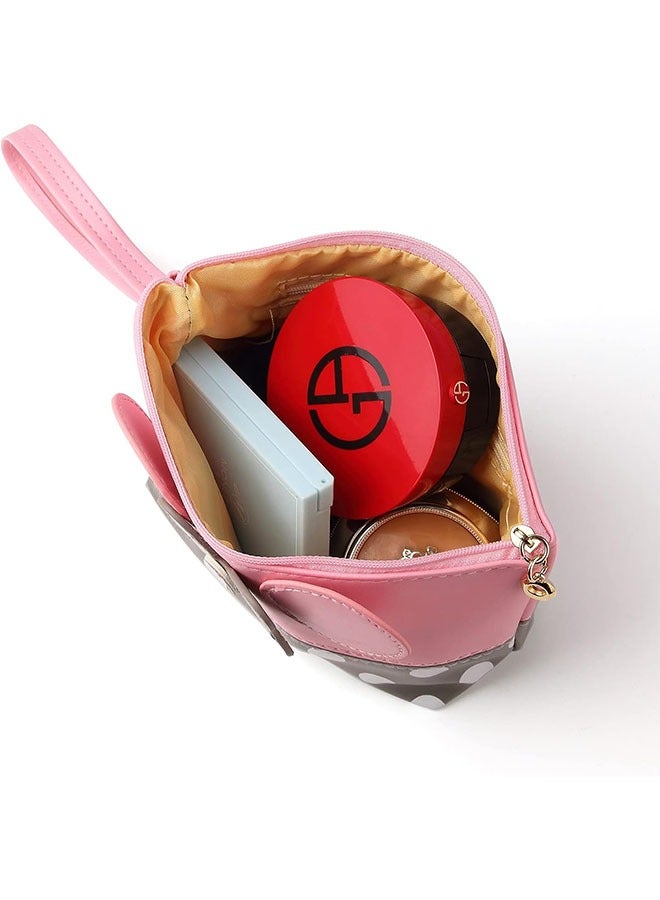 Ant Cartoon Leather Travel Makeup Handbag with Zipper, Portable Cosmetic Bag Toiletry Pouch for Women Teen Girls Kids  - Image 4
