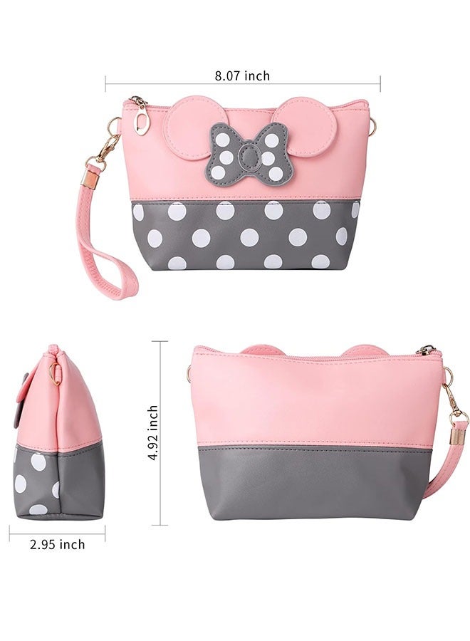 Ant Cartoon Leather Travel Makeup Handbag with Zipper, Portable Cosmetic Bag Toiletry Pouch for Women Teen Girls Kids  - Image 2