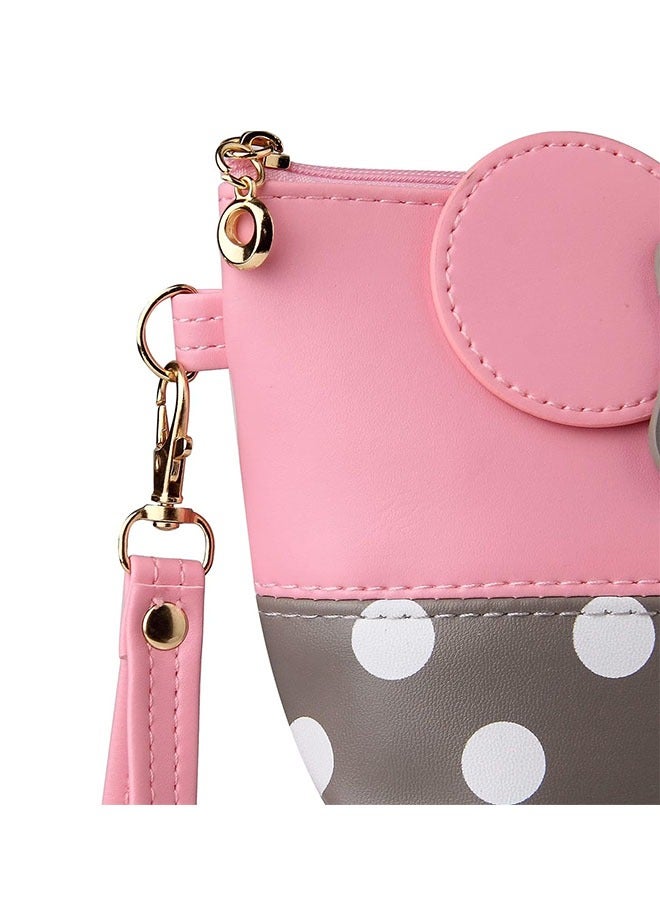 Ant Cartoon Leather Travel Makeup Handbag with Zipper, Portable Cosmetic Bag Toiletry Pouch for Women Teen Girls Kids  - Image 3