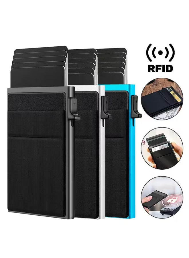 Arabash Anti Theft RFID Credit Card Holder Aluminum Alloy Wallet Slim ID Card Organizer Pocket Wallet for Men and Women - Image 2