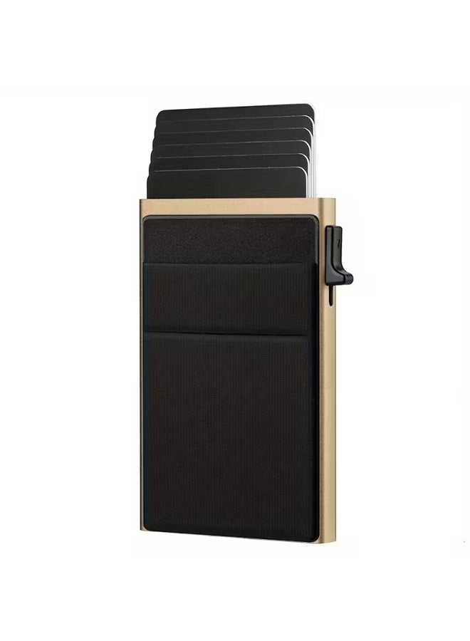 Arabash Anti Theft RFID Credit Card Holder Aluminum Alloy Wallet Slim ID Card Organizer Pocket Wallet for Men and Women - Image 1