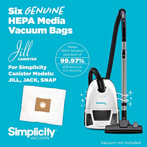 Simplicity Vacuums SZH-6 Jill Canister Vacuum Replacement Bags with Certified Hepa Media, Fits with Simplicity Jill, Jack, and Snap Bagged Vacuum Canister Models, Type Z Bags, 6-pack Set - Image 5