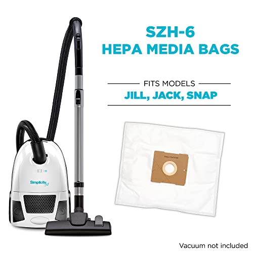 Simplicity Vacuums SZH-6 Jill Canister Vacuum Replacement Bags with Certified Hepa Media, Fits with Simplicity Jill, Jack, and Snap Bagged Vacuum Canister Models, Type Z Bags, 6-pack Set - Image 2
