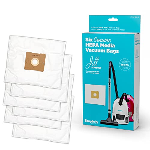 Simplicity Vacuums SZH-6 Jill Canister Vacuum Replacement Bags with Certified Hepa Media, Fits with Simplicity Jill, Jack, and Snap Bagged Vacuum Canister Models, Type Z Bags, 6-pack Set - Image 1