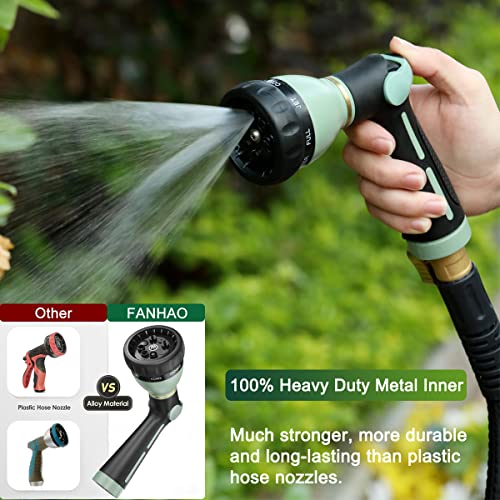 FANHAO Garden Hose Nozzle Heavy Duty, 100% Metal Water Hose Nozzle Sprayer with 8 Spray Patterns, High Pressure Sprayer Nozzle with Thumb Control, On Off Valve for Garden Watering, Car & Pet Washing - Image 5