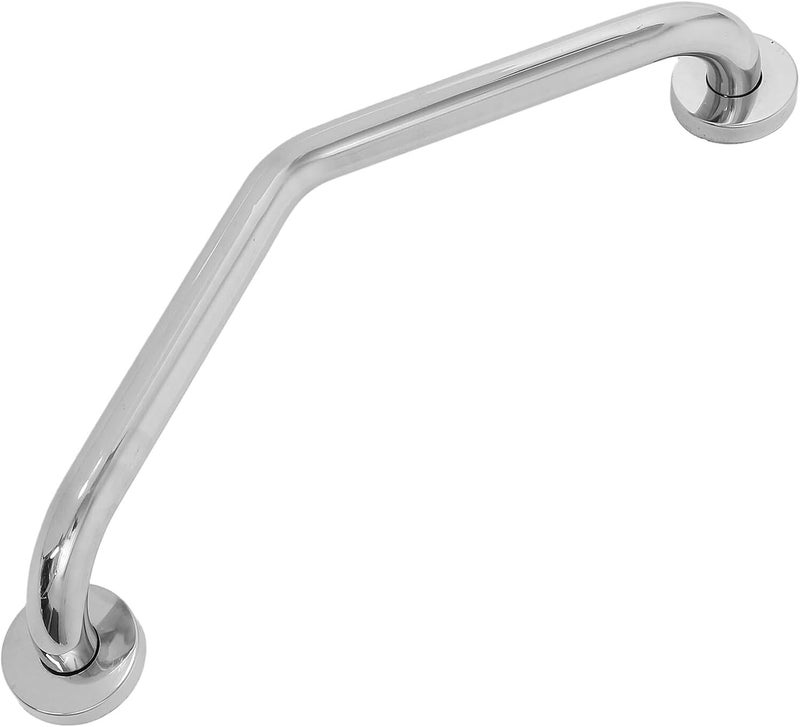 Stainless Steel Bathroom Grab Bar 46.5cm Angled Elderly Standing Handrail Non-Slip Handicap Rail for Bathtub Toilet Safety Support - Image 1