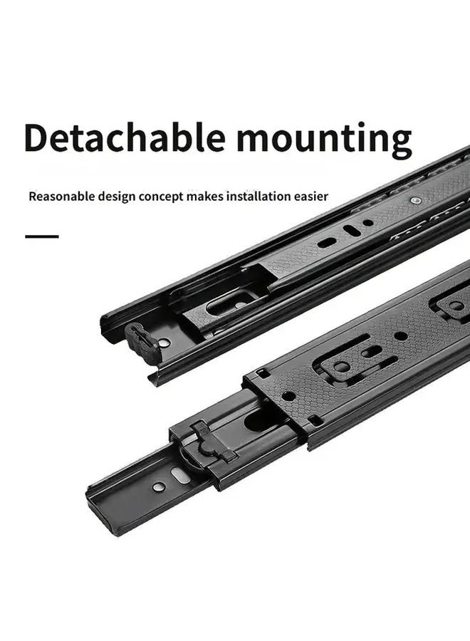 16 Inch 6 Pcs Black Heavy Duty Damping Drawer Slide Rail Full Extension Silent Upgrade Kit - Image 5