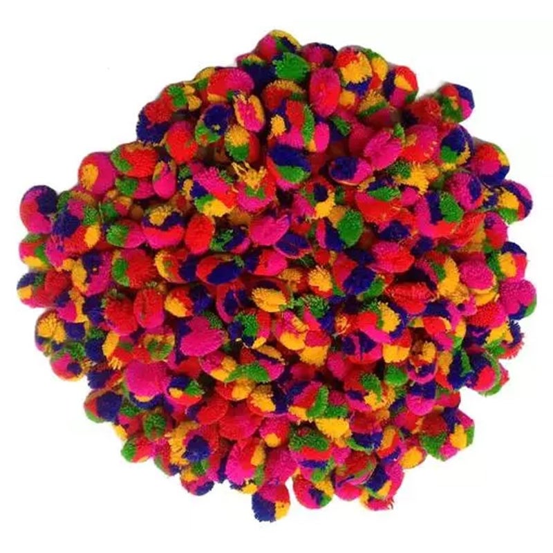 15mm Woolen Pom Pom Balls for Arts, Crafts & Handicrafts – 100 Pieces Multicolor Soft Felt Pom Poms for DIY Jewelry, Kids Craft Projects, Decorations & Creative DIY Supplies