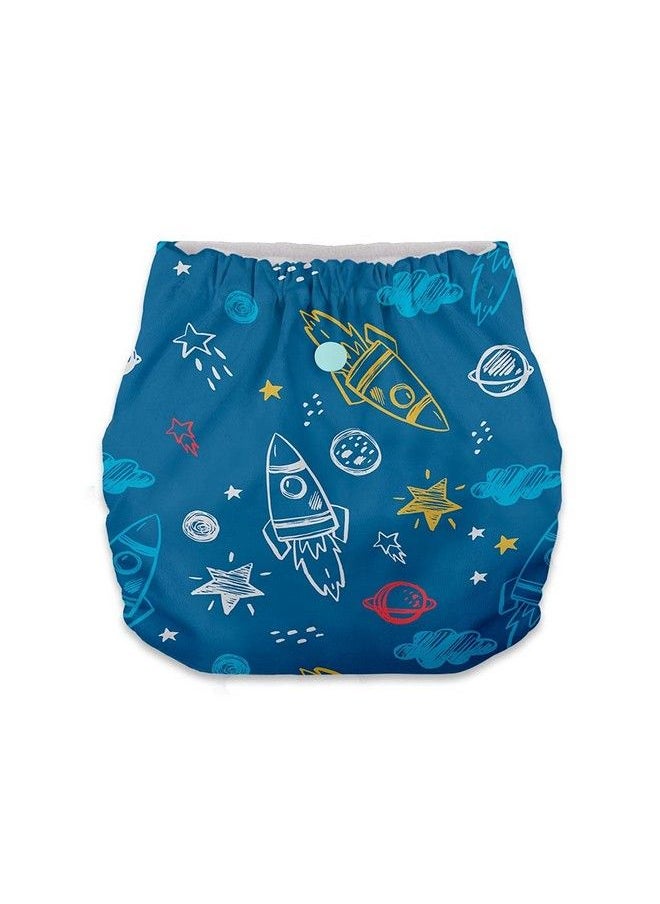 Superbottoms Basic Easypack Of 6 ;3 Cloth Diapers+ 3 Insertsfreesize Adjustable And Reusable Cloth Diaper For Babies 03 Years ; With Quick Drying Prefold Style Soakerassorted Print May Vary  - Image 5