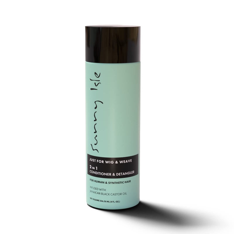 Sunny Isle Just for Wig, Weave, Braid, & Extensions 2N1 Conditioner and Detangler 8oz | For Synthetic & Natural Hair | Aloe Vera, Tea Tree, Borago Seed & Jamaican Black Castor Oils | Sulfate Free - Image 1