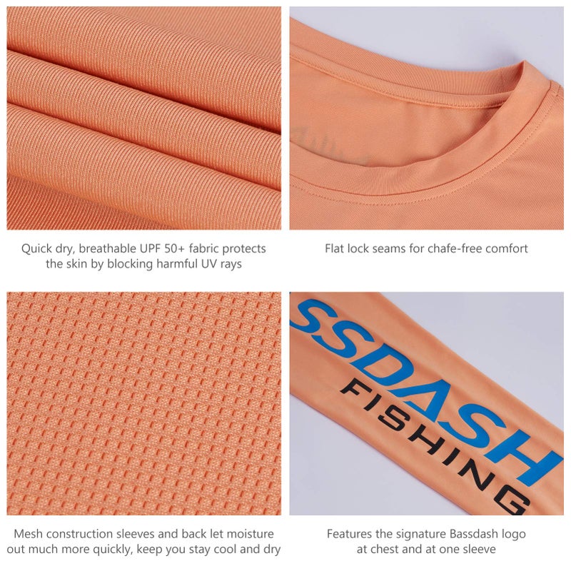 BASSDASH Fishing T Shirts for Men UV Sun Protection UPF 50+ Long Sleeve Tee T-Shirt - Image 4